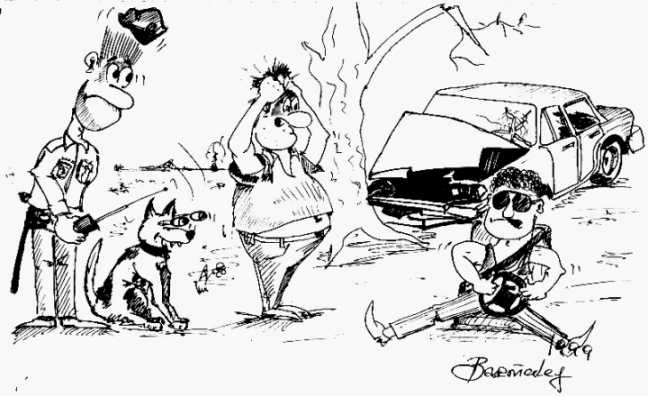 Карикатура: Школа вождения, Б. Бармалей